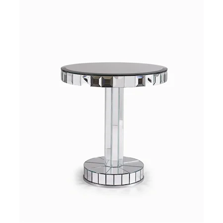 Mirrored Glass Chairside Table